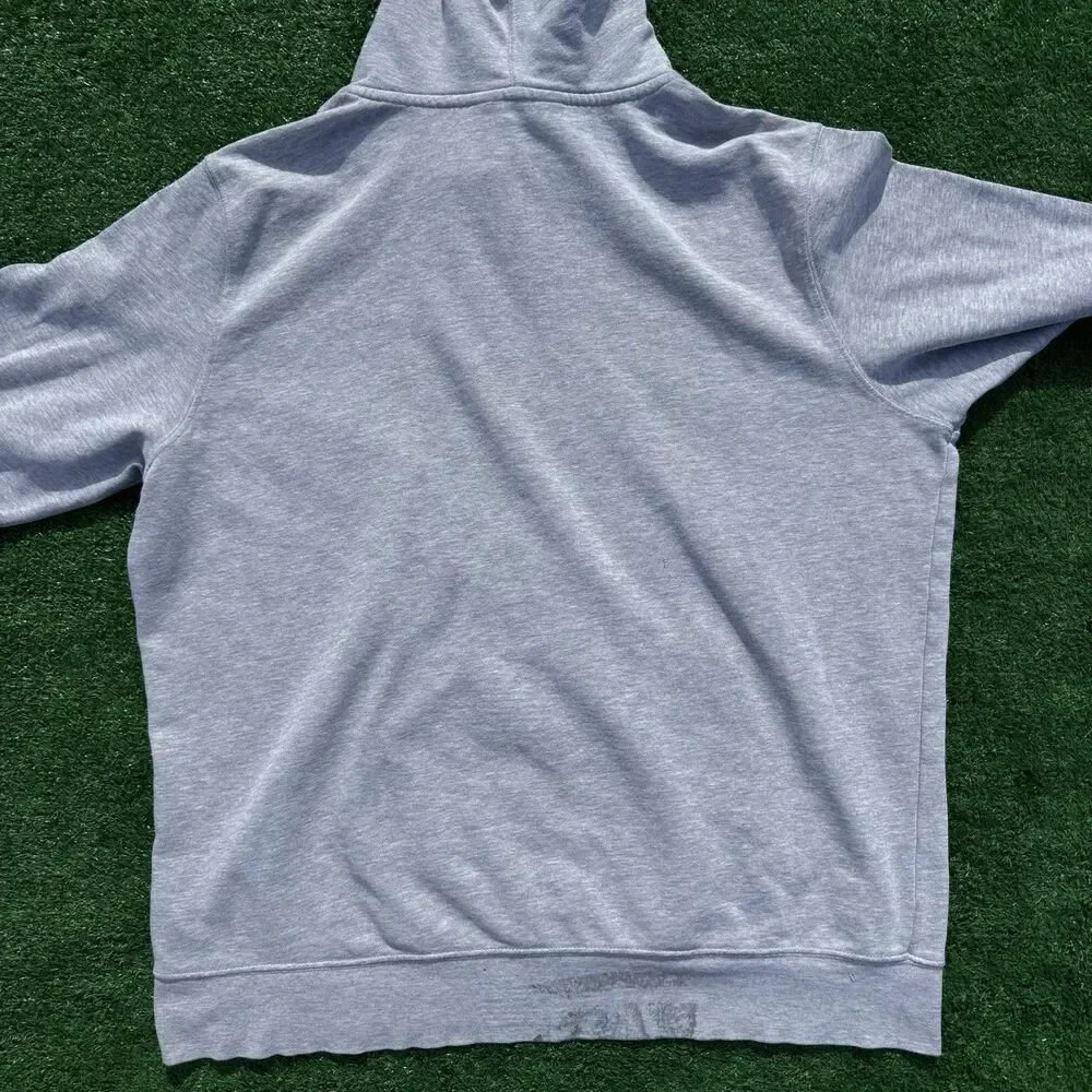 The North Face Hoodie Mens XL Gray Logo Pullover Sweatshirt Distressed Worn